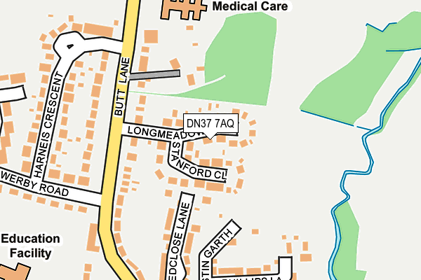 DN37 7AQ map - OS OpenMap – Local (Ordnance Survey)