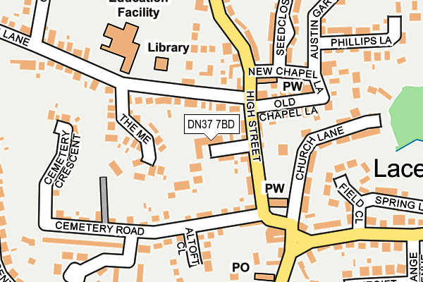 DN37 7BD map - OS OpenMap – Local (Ordnance Survey)