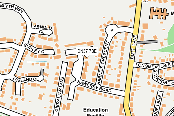 DN37 7BE map - OS OpenMap – Local (Ordnance Survey)