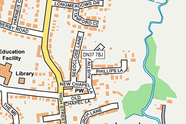 DN37 7BJ map - OS OpenMap – Local (Ordnance Survey)
