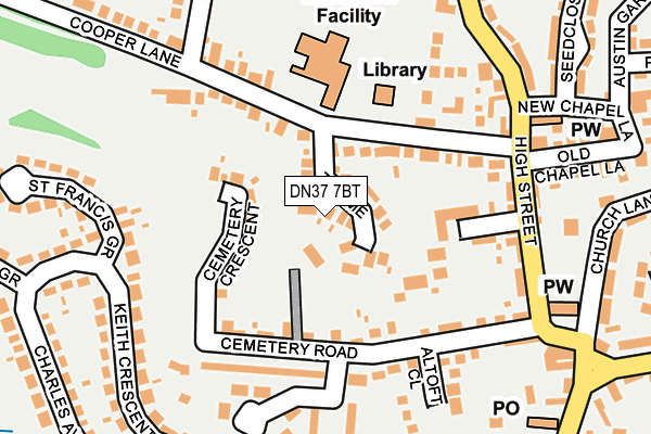 DN37 7BT map - OS OpenMap – Local (Ordnance Survey)