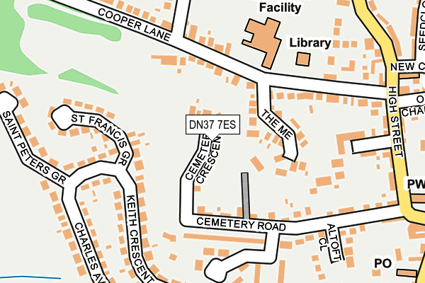 DN37 7ES map - OS OpenMap – Local (Ordnance Survey)