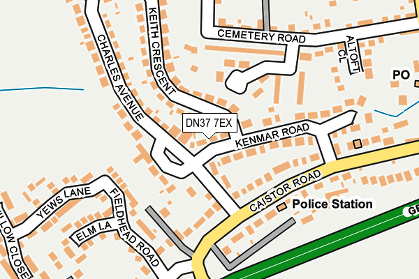 DN37 7EX map - OS OpenMap – Local (Ordnance Survey)