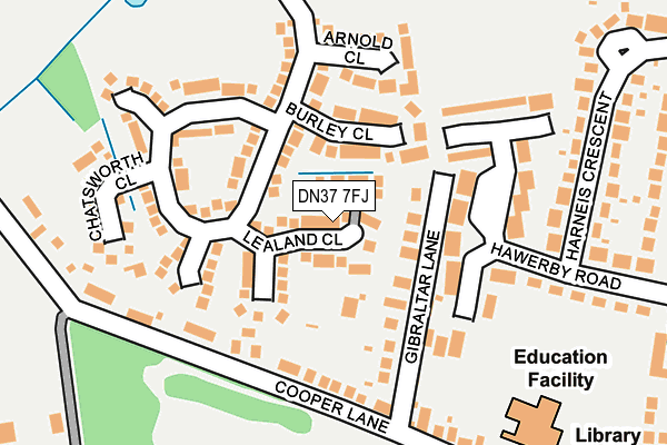 DN37 7FJ map - OS OpenMap – Local (Ordnance Survey)