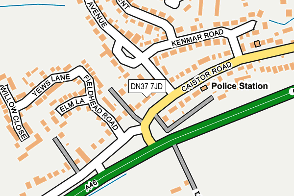 DN37 7JD map - OS OpenMap – Local (Ordnance Survey)