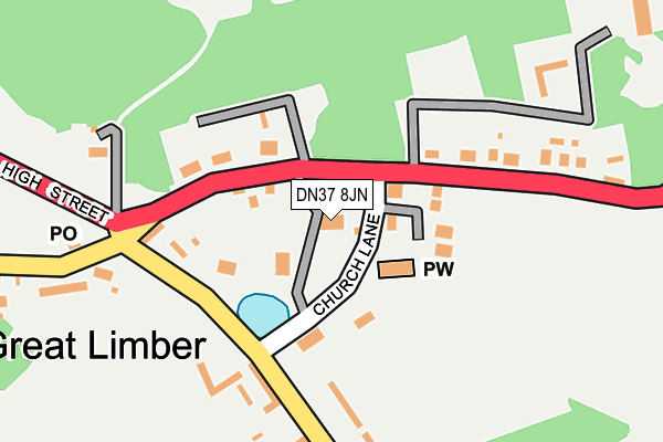 DN37 8JN map - OS OpenMap – Local (Ordnance Survey)