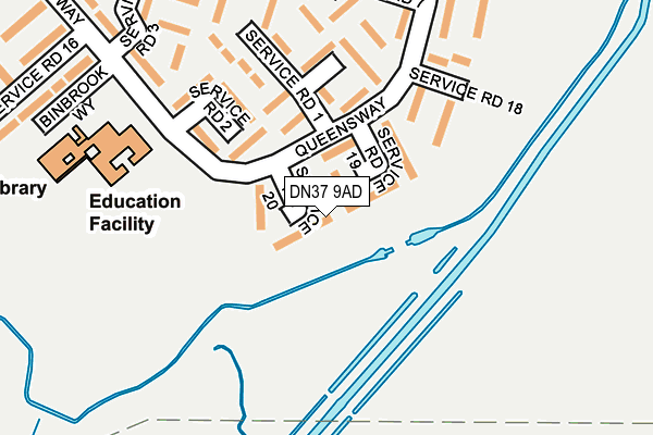 DN37 9AD map - OS OpenMap – Local (Ordnance Survey)