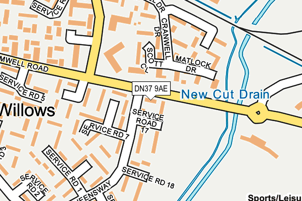 DN37 9AE map - OS OpenMap – Local (Ordnance Survey)