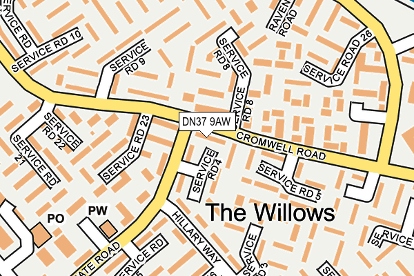 DN37 9AW map - OS OpenMap – Local (Ordnance Survey)