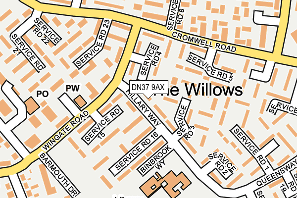 DN37 9AX map - OS OpenMap – Local (Ordnance Survey)