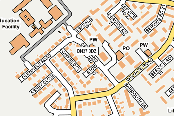 DN37 9DZ map - OS OpenMap – Local (Ordnance Survey)