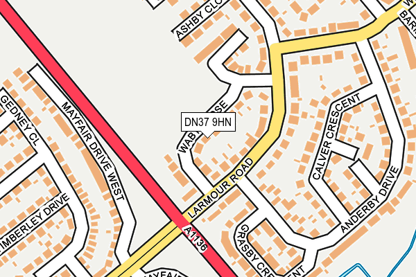 DN37 9HN map - OS OpenMap – Local (Ordnance Survey)
