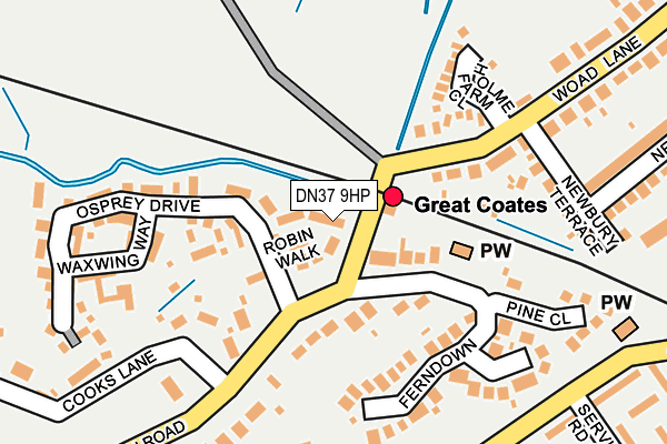 DN37 9HP map - OS OpenMap – Local (Ordnance Survey)