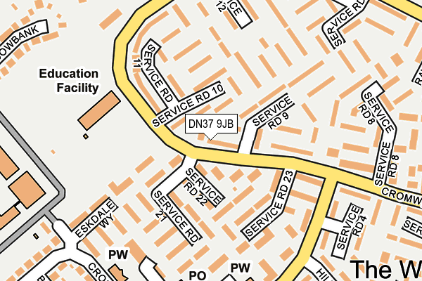 DN37 9JB map - OS OpenMap – Local (Ordnance Survey)