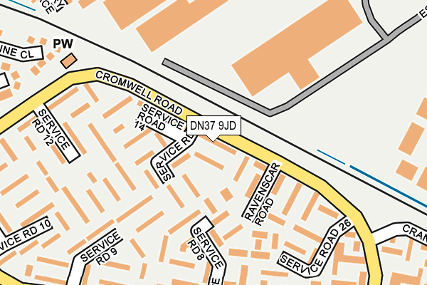 DN37 9JD map - OS OpenMap – Local (Ordnance Survey)