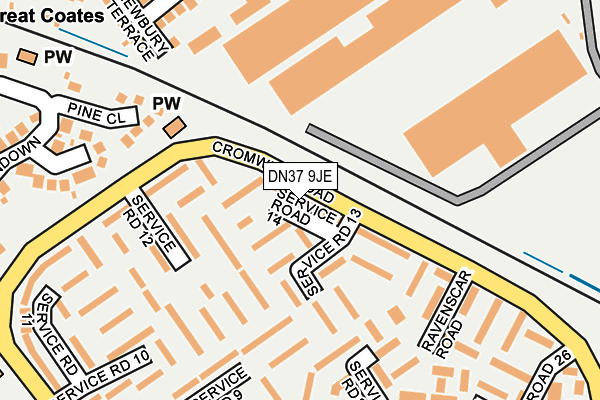 DN37 9JE map - OS OpenMap – Local (Ordnance Survey)
