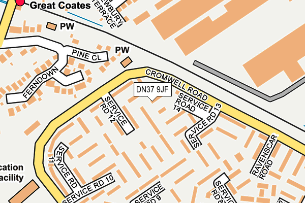 DN37 9JF map - OS OpenMap – Local (Ordnance Survey)