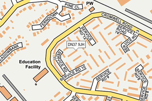 DN37 9JH map - OS OpenMap – Local (Ordnance Survey)