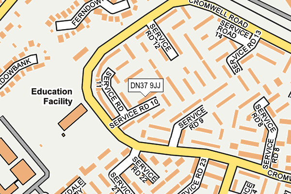 DN37 9JJ map - OS OpenMap – Local (Ordnance Survey)