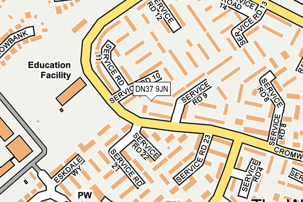 DN37 9JN map - OS OpenMap – Local (Ordnance Survey)