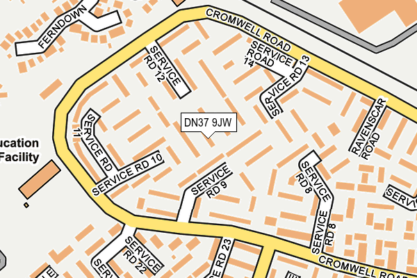 DN37 9JW map - OS OpenMap – Local (Ordnance Survey)