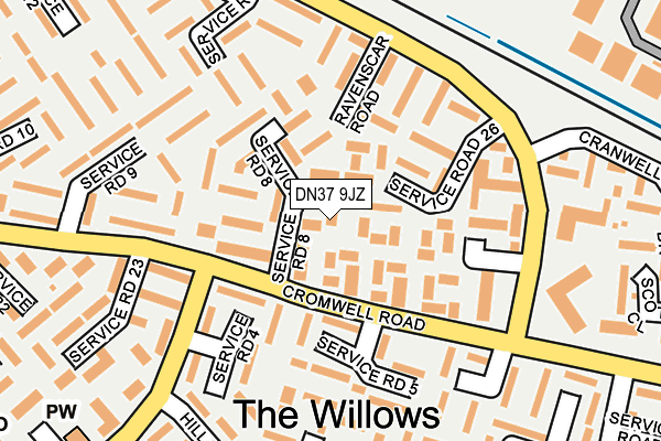 DN37 9JZ map - OS OpenMap – Local (Ordnance Survey)