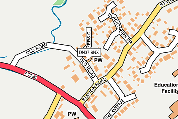 DN37 9NX map - OS OpenMap – Local (Ordnance Survey)