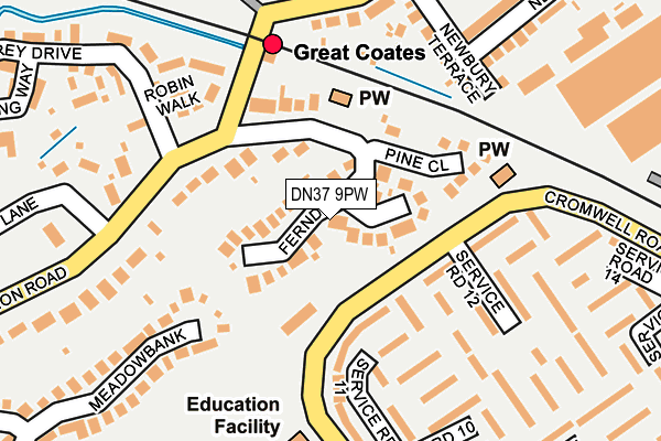 DN37 9PW map - OS OpenMap – Local (Ordnance Survey)