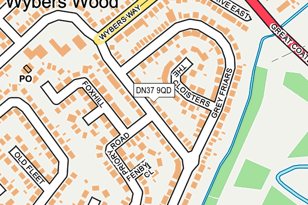 DN37 9QD map - OS OpenMap – Local (Ordnance Survey)