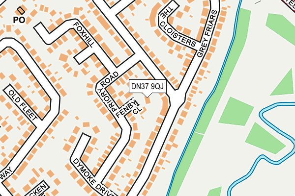 DN37 9QJ map - OS OpenMap – Local (Ordnance Survey)