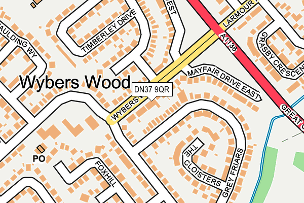 DN37 9QR map - OS OpenMap – Local (Ordnance Survey)