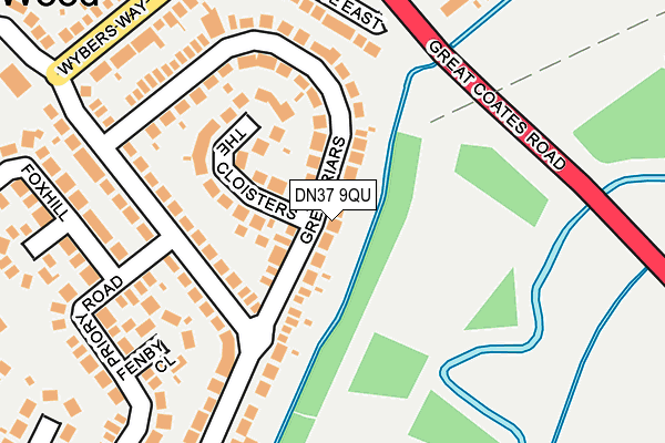 DN37 9QU map - OS OpenMap – Local (Ordnance Survey)