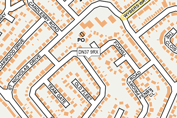 DN37 9RX map - OS OpenMap – Local (Ordnance Survey)