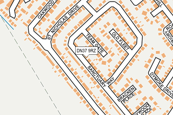 DN37 9RZ map - OS OpenMap – Local (Ordnance Survey)