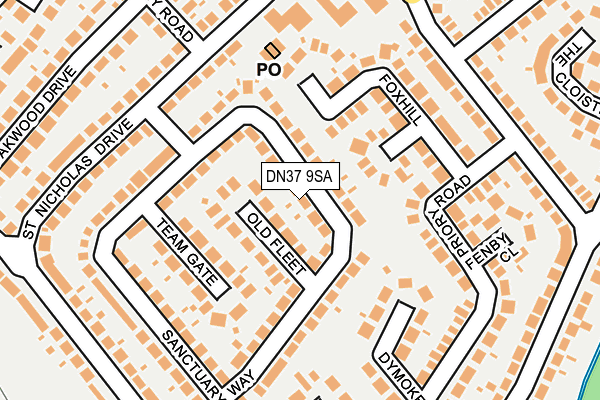 DN37 9SA map - OS OpenMap – Local (Ordnance Survey)