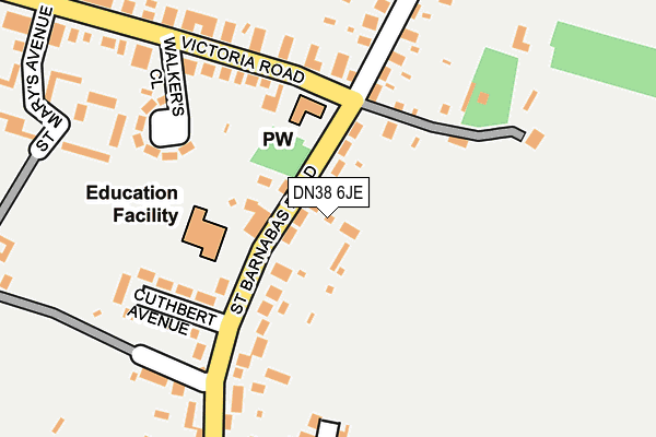 DN38 6JE map - OS OpenMap – Local (Ordnance Survey)