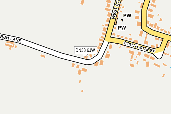 DN38 6JW map - OS OpenMap – Local (Ordnance Survey)