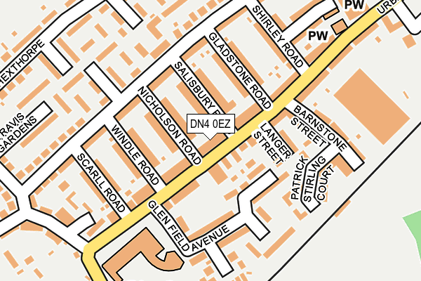 DN4 0EZ map - OS OpenMap – Local (Ordnance Survey)