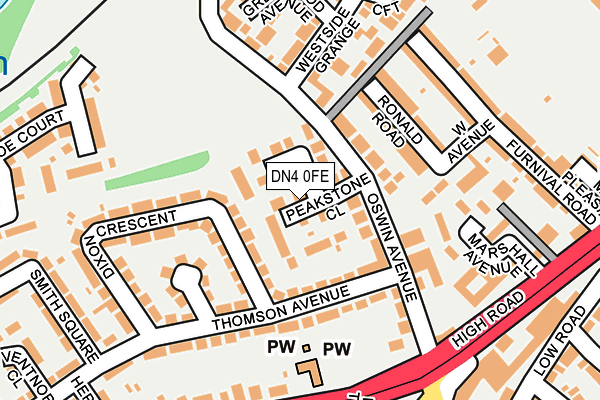 DN4 0FE map - OS OpenMap – Local (Ordnance Survey)