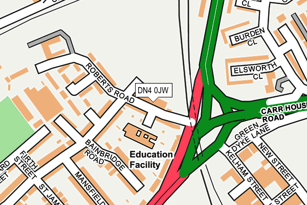 DN4 0JW map - OS OpenMap – Local (Ordnance Survey)