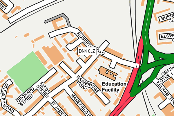 DN4 0JZ map - OS OpenMap – Local (Ordnance Survey)