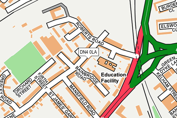 DN4 0LA map - OS OpenMap – Local (Ordnance Survey)