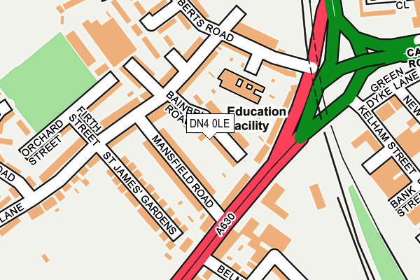 DN4 0LE map - OS OpenMap – Local (Ordnance Survey)