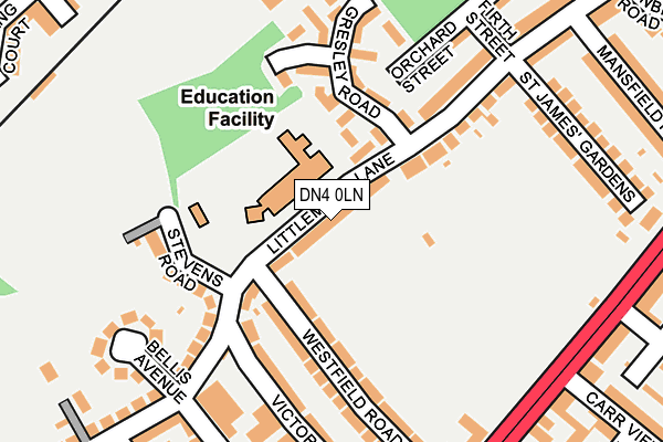 DN4 0LN map - OS OpenMap – Local (Ordnance Survey)