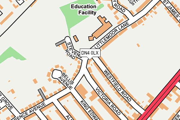 DN4 0LX map - OS OpenMap – Local (Ordnance Survey)