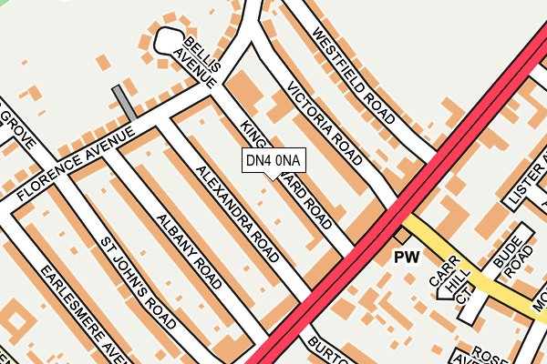 DN4 0NA map - OS OpenMap – Local (Ordnance Survey)