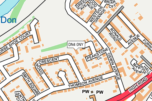 DN4 0NY map - OS OpenMap – Local (Ordnance Survey)