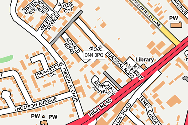 DN4 0PQ map - OS OpenMap – Local (Ordnance Survey)