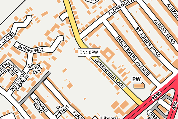 DN4 0PW map - OS OpenMap – Local (Ordnance Survey)