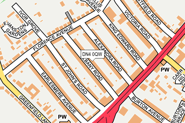 DN4 0QW map - OS OpenMap – Local (Ordnance Survey)